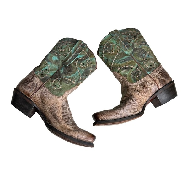 Tony Lama women's VF 6027 Vaquero Western SHORTY Boot leather Square toe… - Picture 5 of 12